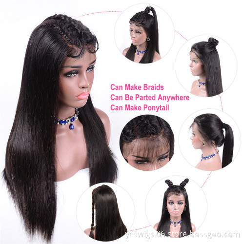 Full Customize Packing Wig Box/Bag Malaysian Yaki Kinky Straight Lace Front Closure Wig Vendor Cheap Human Hair Swiss Lace Wig